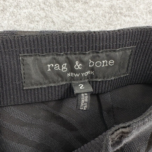 Rag & Bone Simone Pants Womens 2 Zebra Jacquard Slim Fit Cropped Ankle Black - Picture 10 of 13